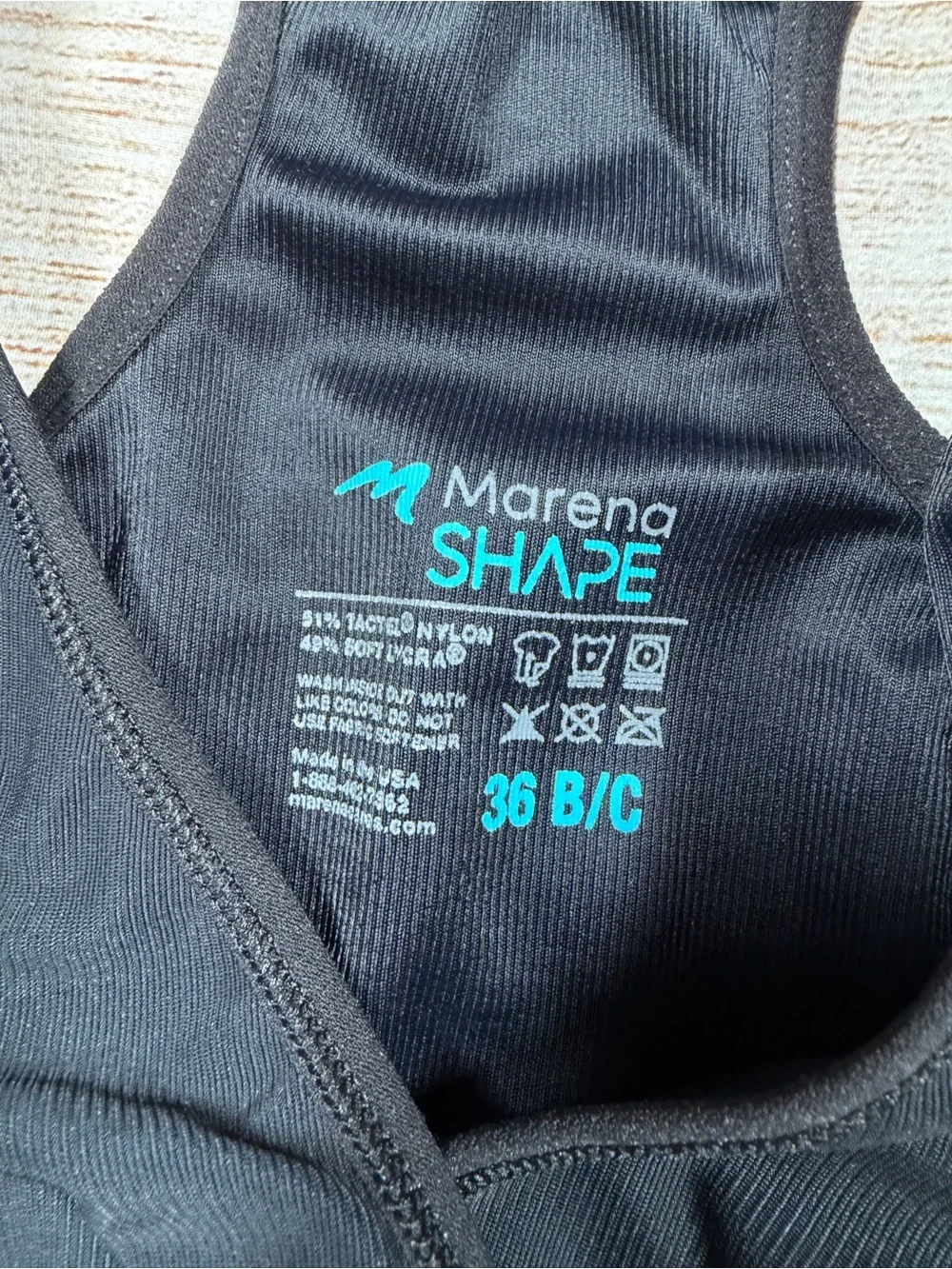 Marena Shape Black V-Neck Supportive Racerback Sports Bra